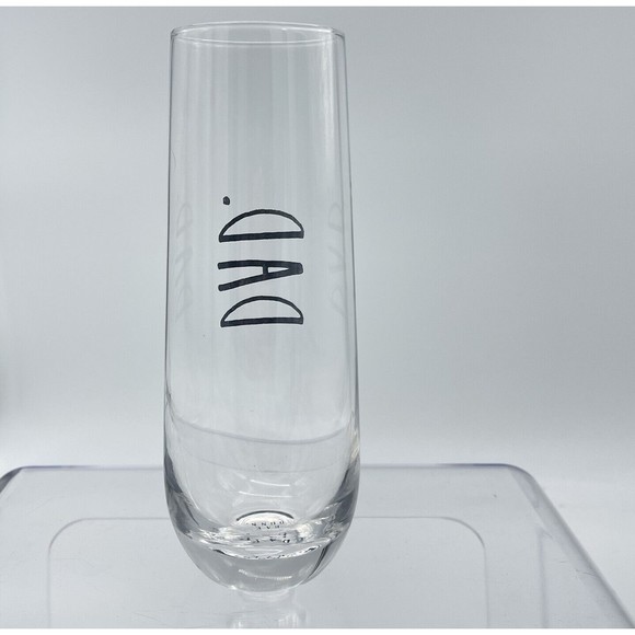Rae Dunn Stemless Champagne Flute Wine Glass DAD. 10oz Clear Replacement EUC - Picture 5 of 7